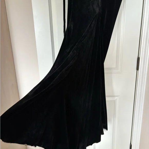 Ann Demeulemeester Black Velvet Fish Tail Drawstring Maxi Dress or floor skirt - Picture 7 of 12